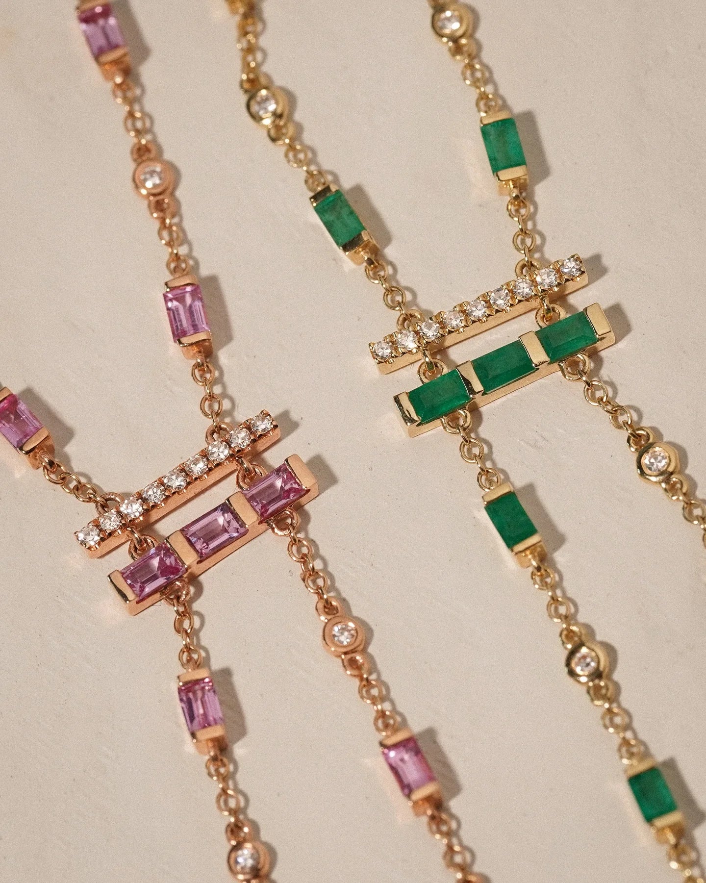 Liora™ Emerald & Blush Lariat Necklace