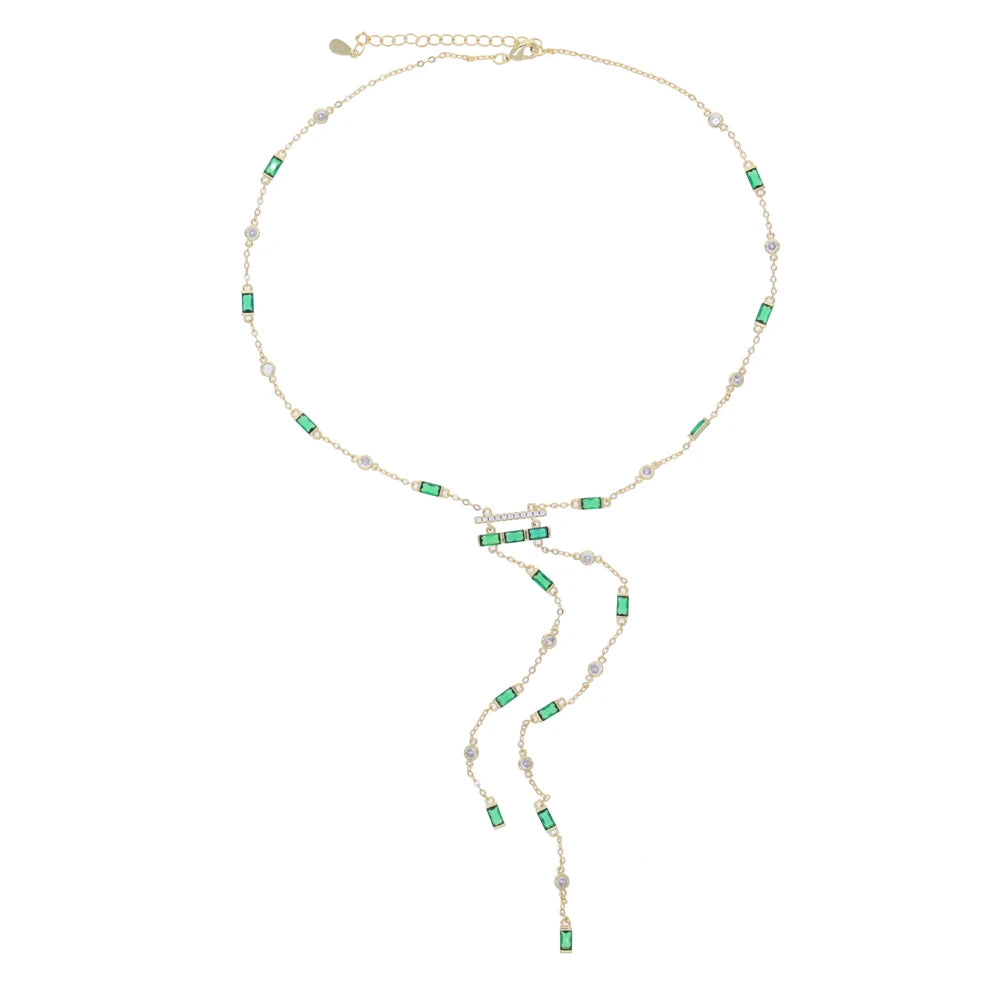 Liora™ Emerald & Blush Lariat Necklace