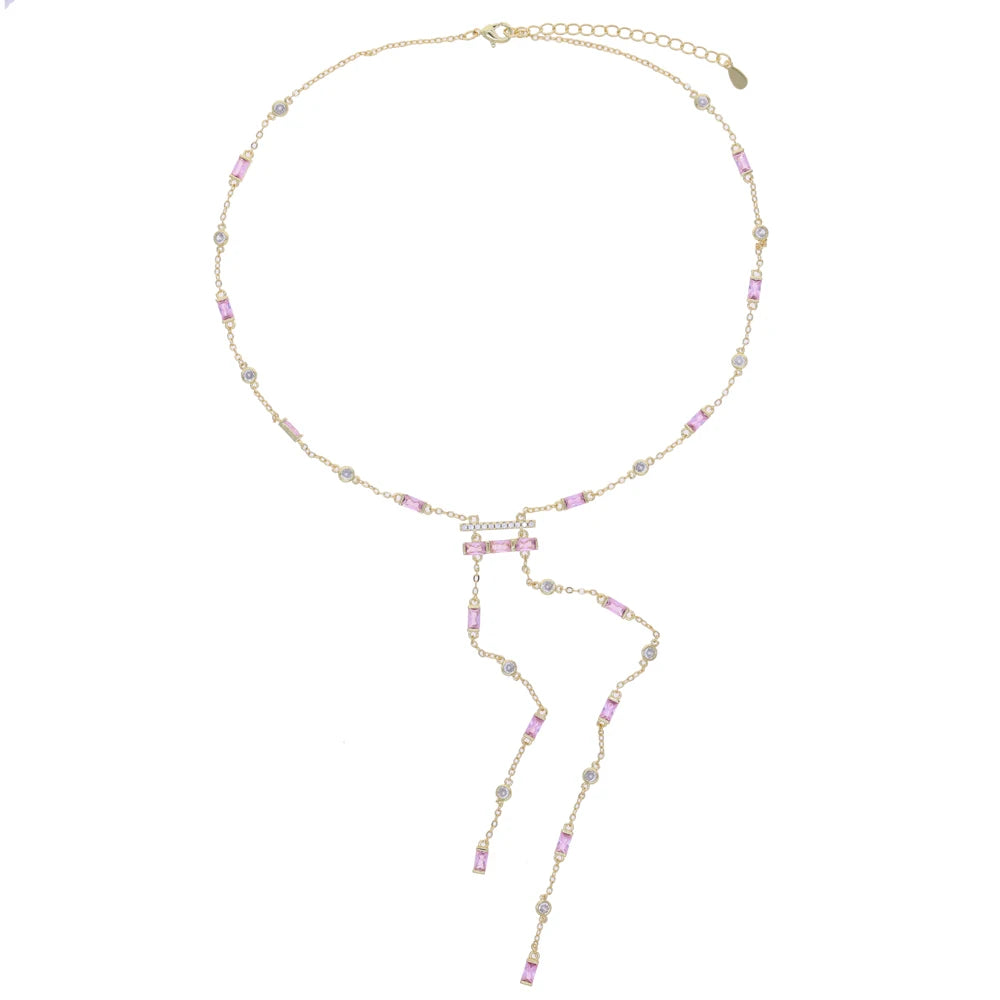 Liora™ Emerald & Blush Lariat Necklace