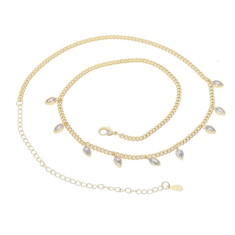 2026 Nnew Arrival Fashion Geometric Snake Chain Single 5A Drop Cubic Zirconia Flash Necklace Female Women Jewelry