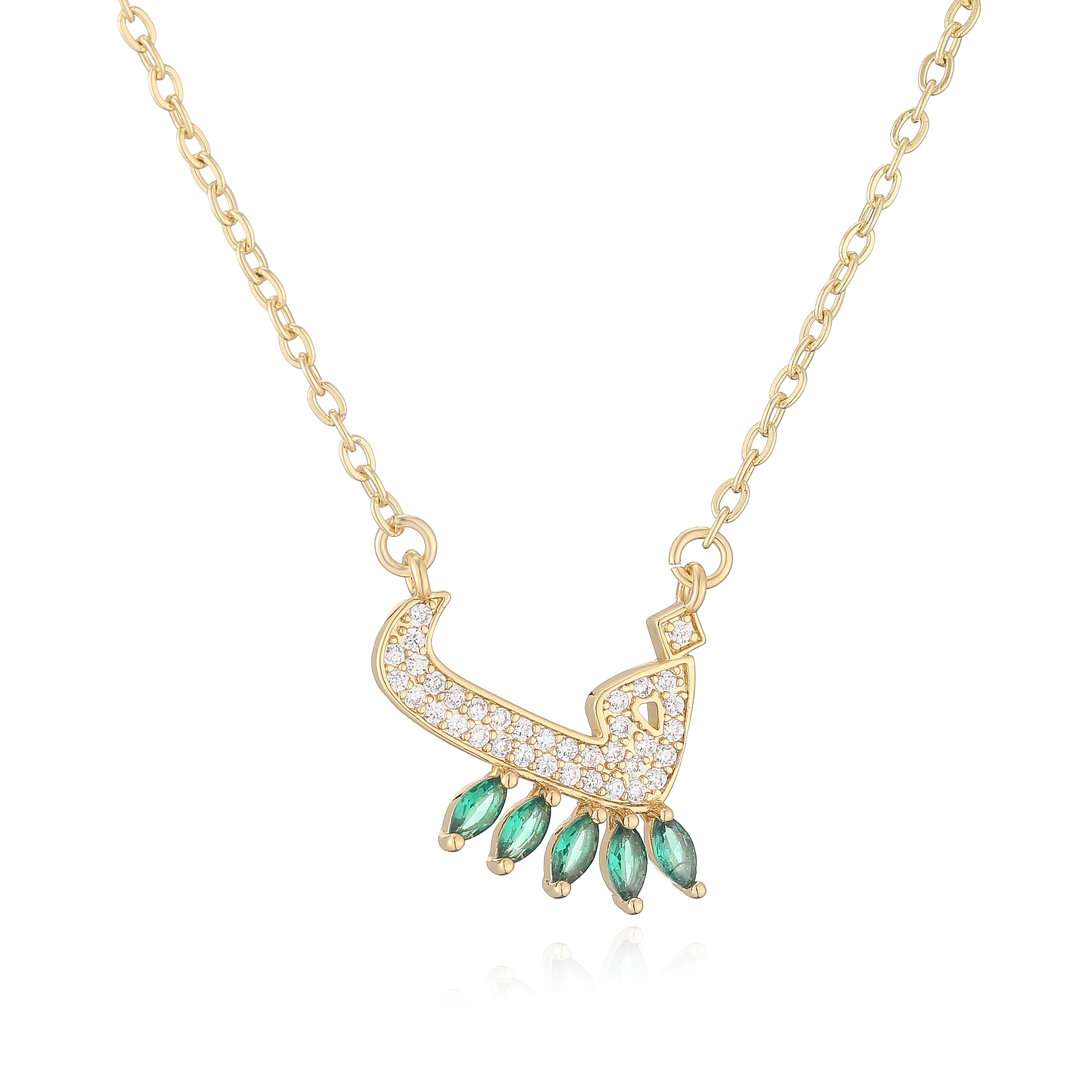HECHENG,Sweet and Cute Dinosaur-Shaped Zirconia Arabian Letter Charm Pendant Necklace with Collarbone Chain Body Jewelry 1 Piece