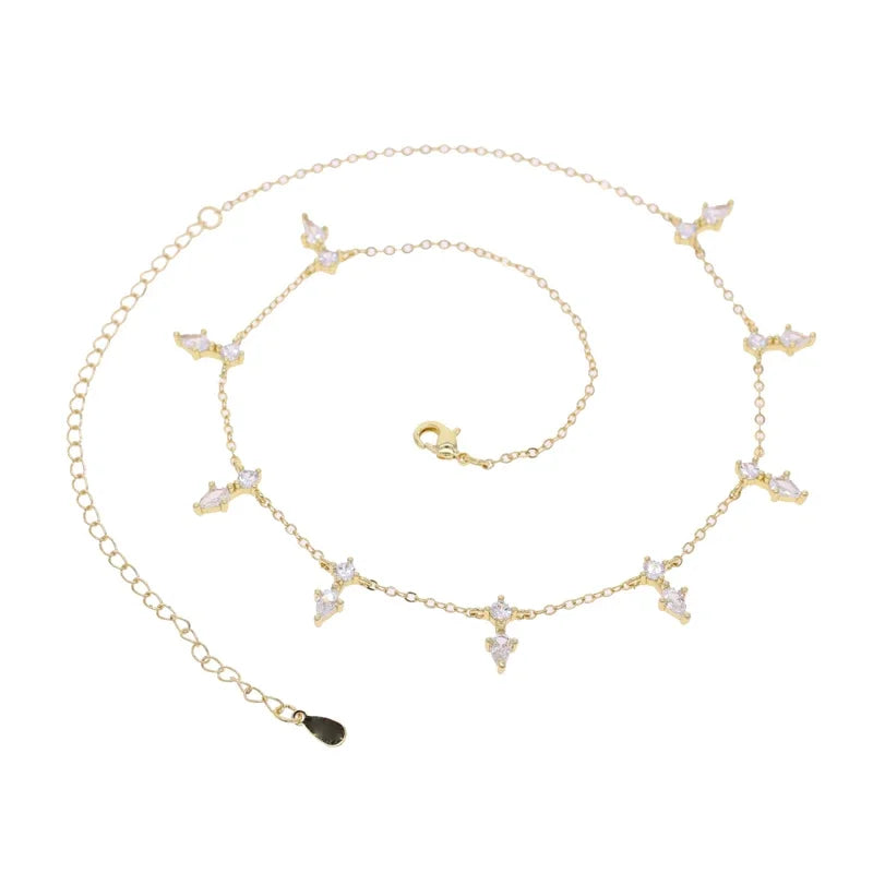 2026 Nnew Arrival Fashion Geometric Snake Chain Single 5A Drop Cubic Zirconia Flash Necklace Female Women Jewelry