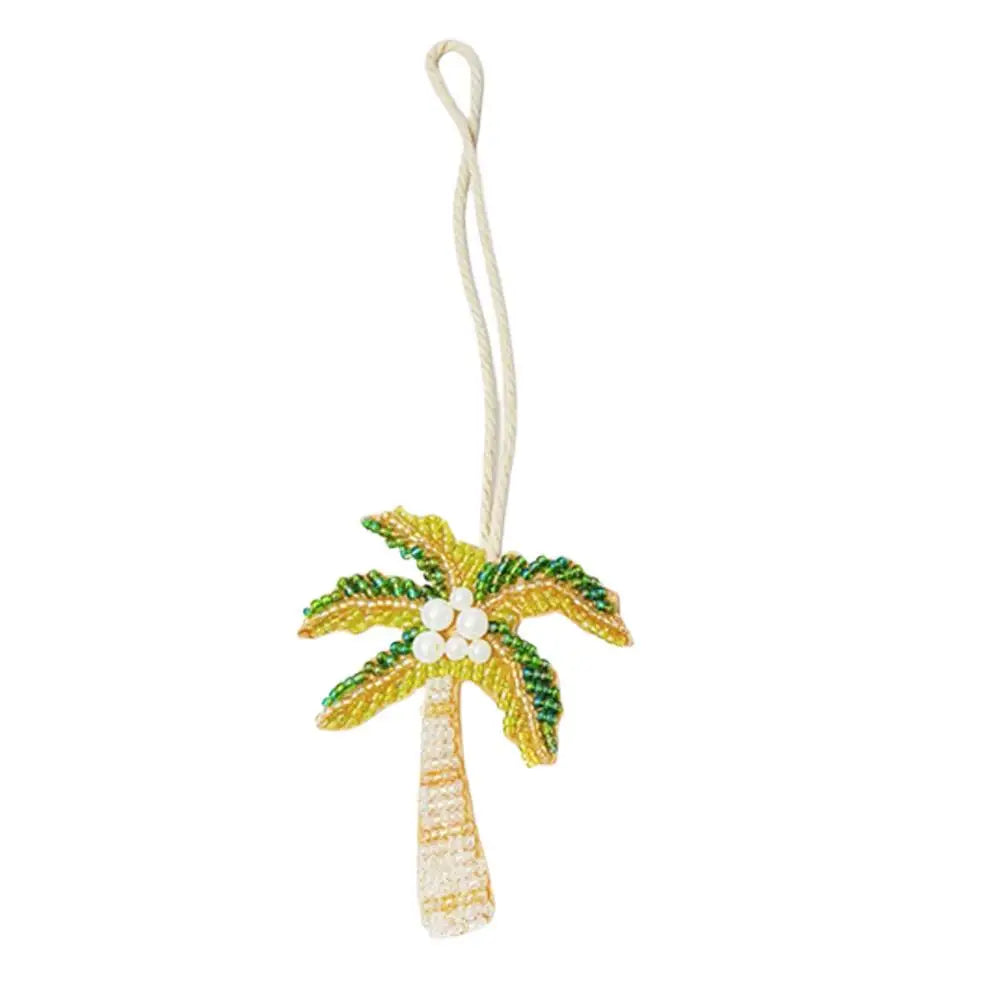 New Coconut Tree Applique Patch Crystal Starfish Sequin Handmade Beaded Clothing Sew On Patches Hanging Rope Keyring Bag Pendant