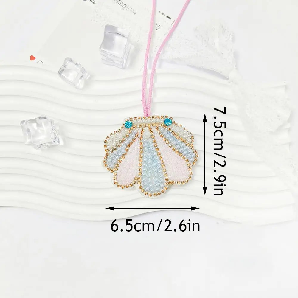 New Coconut Tree Applique Patch Crystal Starfish Sequin Handmade Beaded Clothing Sew On Patches Hanging Rope Keyring Bag Pendant
