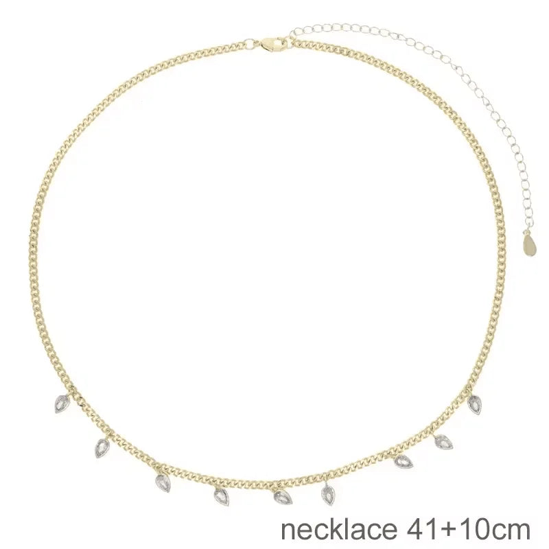 Geometric Bar Tear Drop Cubic Zirconia CZ Link Chain Long Y Lariat Sexy Women Fashion Necklace 2026 New Arrived