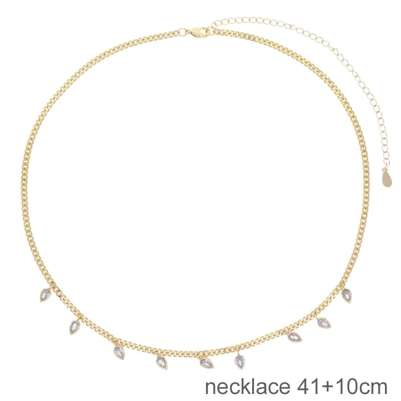 2026 Nnew Arrival Fashion Geometric Snake Chain Single 5A Drop Cubic Zirconia Flash Necklace Female Women Jewelry