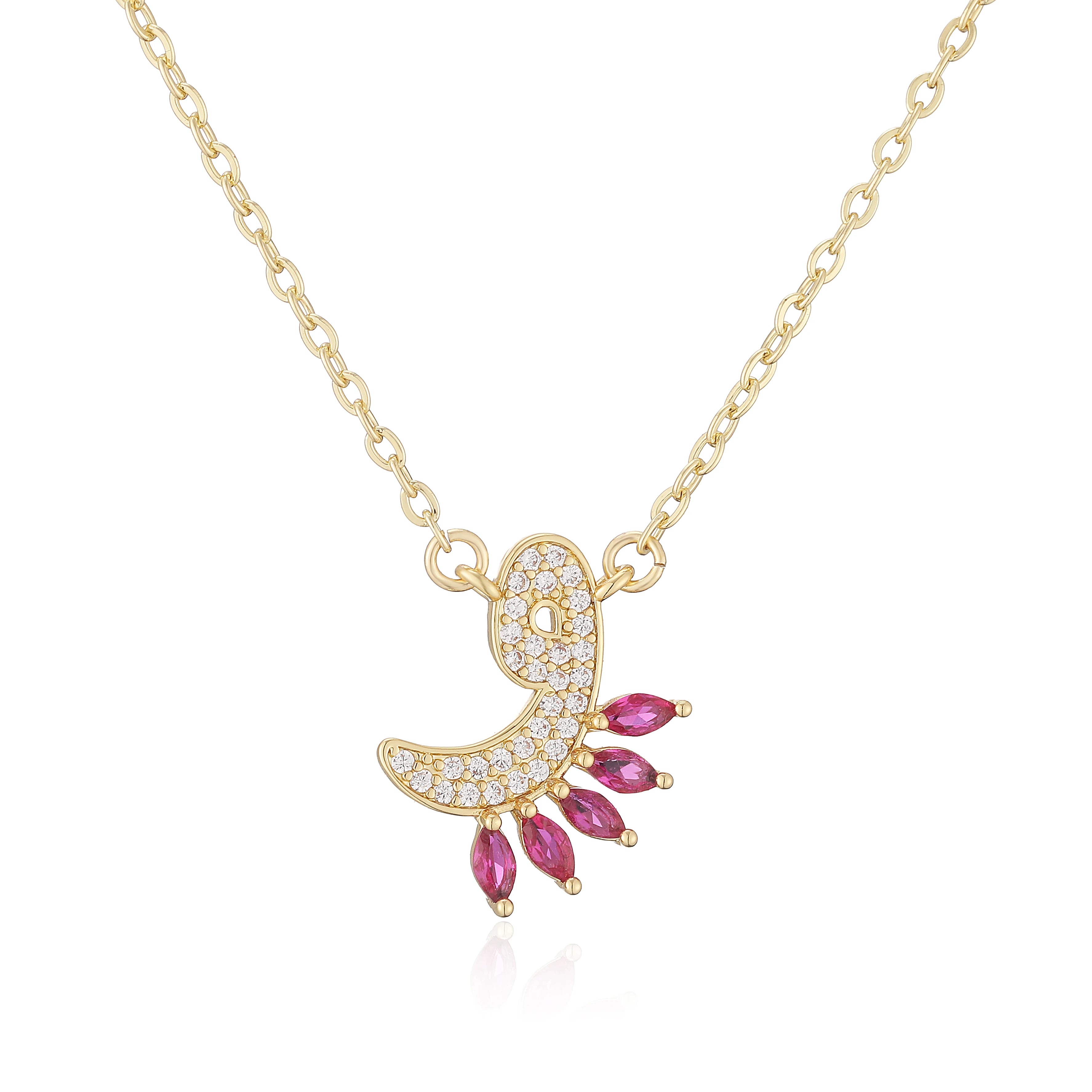 HECHENG,Sweet and Cute Dinosaur-Shaped Zirconia Arabian Letter Charm Pendant Necklace with Collarbone Chain Body Jewelry 1 Piece
