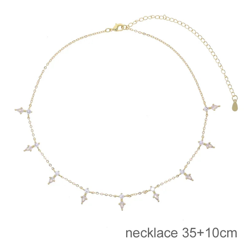 2026 Nnew Arrival Fashion Geometric Snake Chain Single 5A Drop Cubic Zirconia Flash Necklace Female Women Jewelry