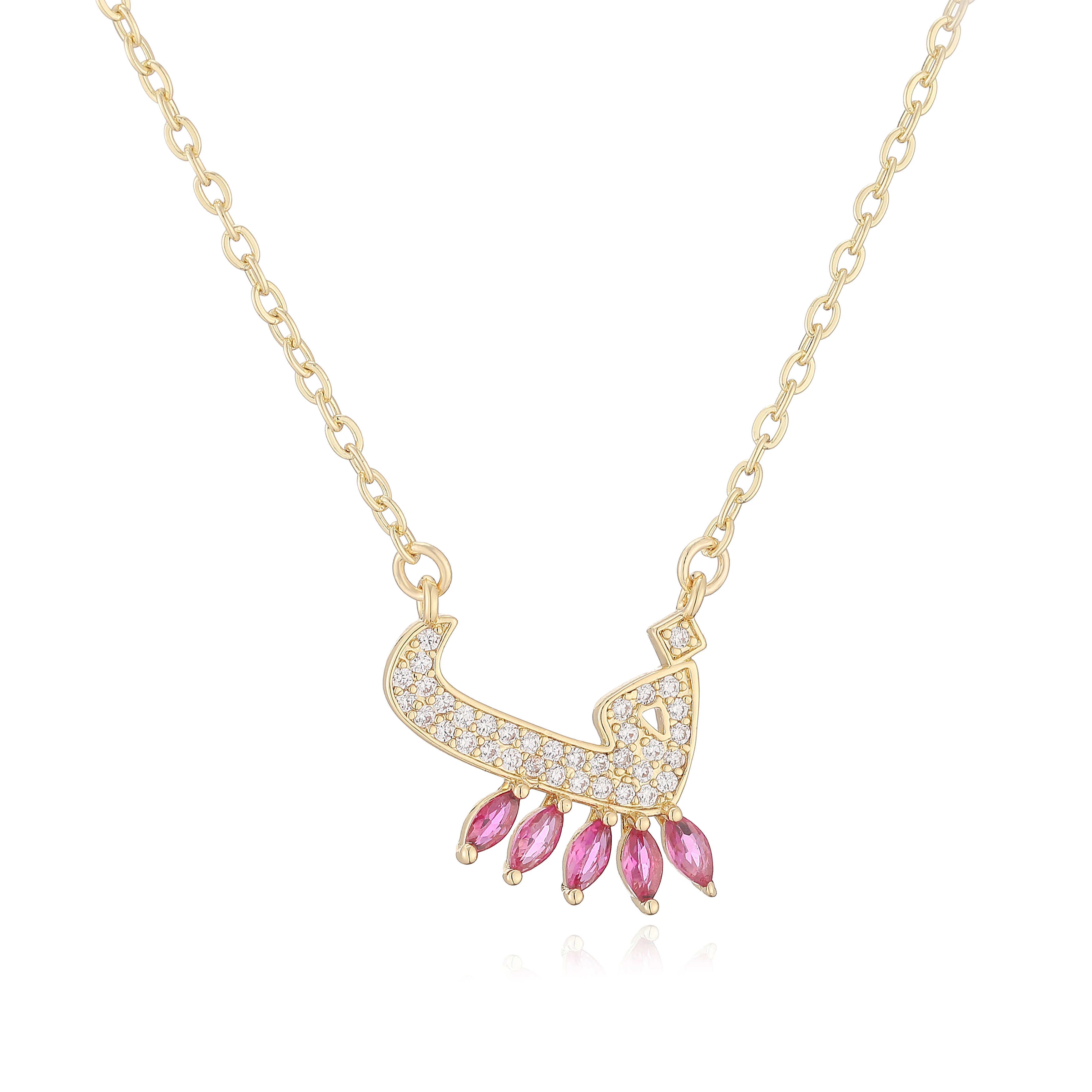 HECHENG,Sweet and Cute Dinosaur-Shaped Zirconia Arabian Letter Charm Pendant Necklace with Collarbone Chain Body Jewelry 1 Piece