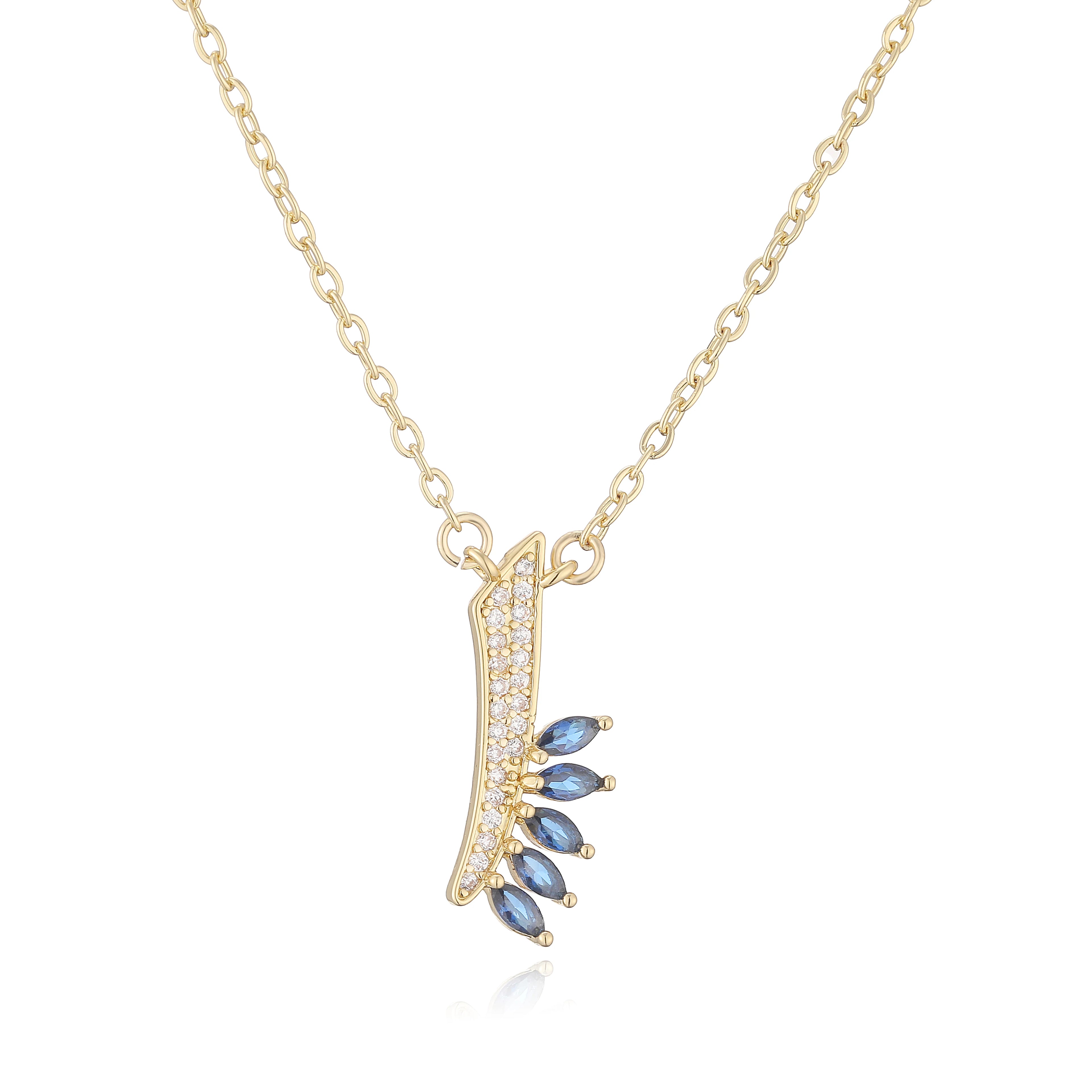HECHENG,Sweet and Cute Dinosaur-Shaped Zirconia Arabian Letter Charm Pendant Necklace with Collarbone Chain Body Jewelry 1 Piece