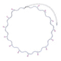 Zirconia Wave Charm Necklace