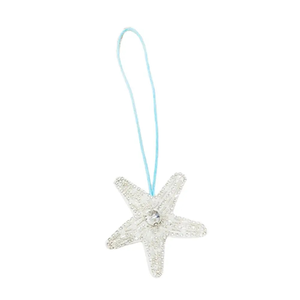 New Coconut Tree Applique Patch Crystal Starfish Sequin Handmade Beaded Clothing Sew On Patches Hanging Rope Keyring Bag Pendant