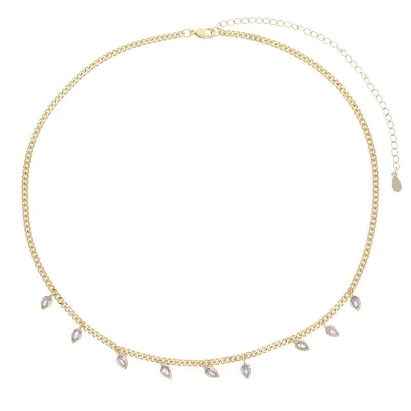 2026 Nnew Arrival Fashion Geometric Snake Chain Single 5A Drop Cubic Zirconia Flash Necklace Female Women Jewelry