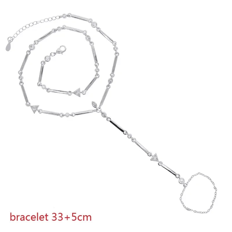 Geometric Bar Tear Drop Cubic Zirconia CZ Link Chain Long Y Lariat Sexy Women Fashion Necklace 2026 New Arrived