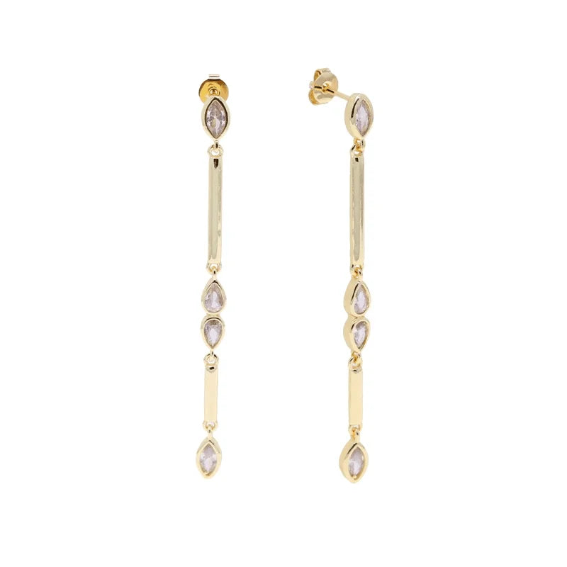 Geometric Bar Tear Drop Cubic Zirconia CZ Link Chain Long Y Lariat Sexy Women Fashion Necklace 2026 New Arrived