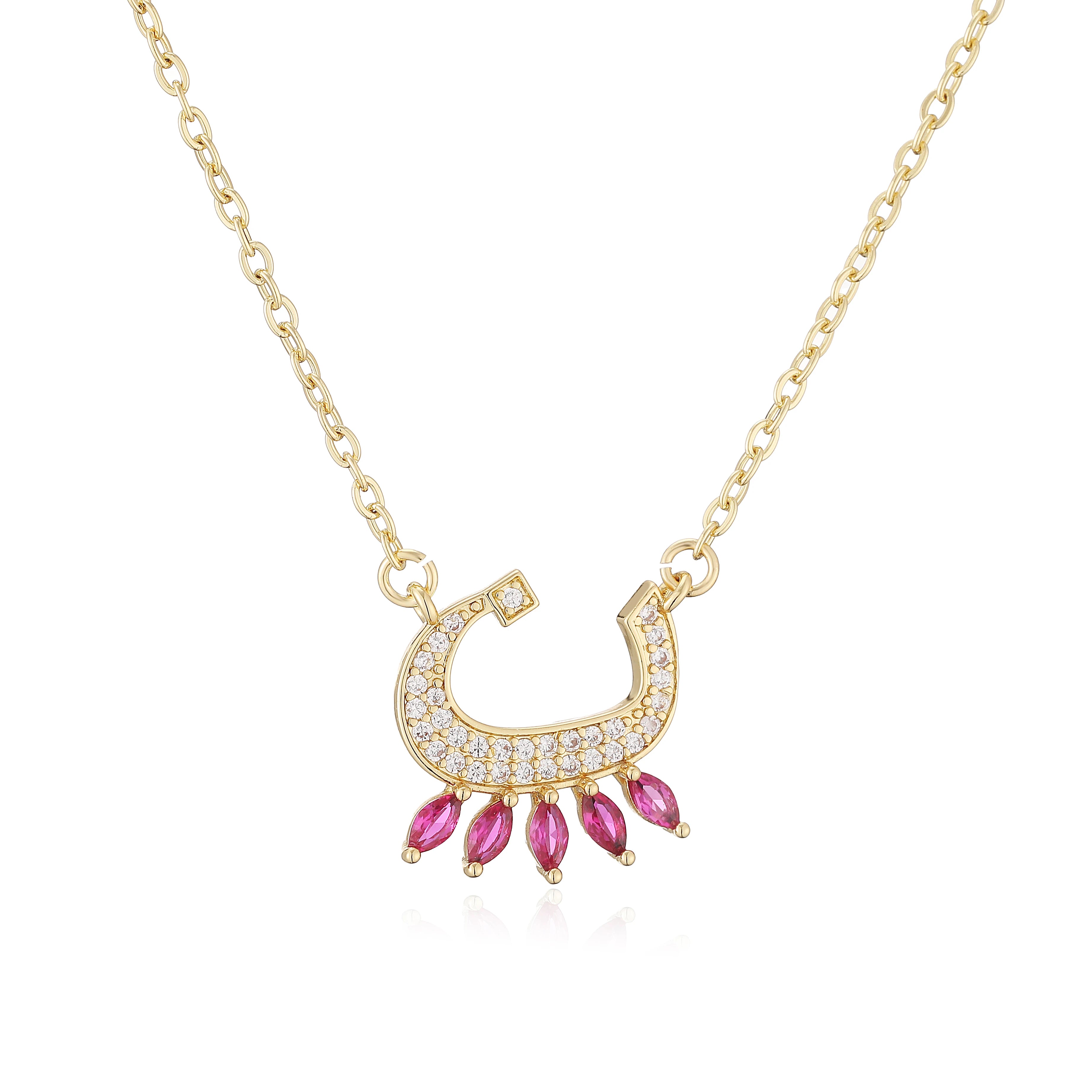 HECHENG,Sweet and Cute Dinosaur-Shaped Zirconia Arabian Letter Charm Pendant Necklace with Collarbone Chain Body Jewelry 1 Piece