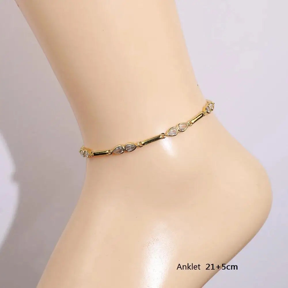 Geometric Bar Tear Drop Cubic Zirconia CZ Link Chain Long Y Lariat Sexy Women Fashion Necklace 2026 New Arrived