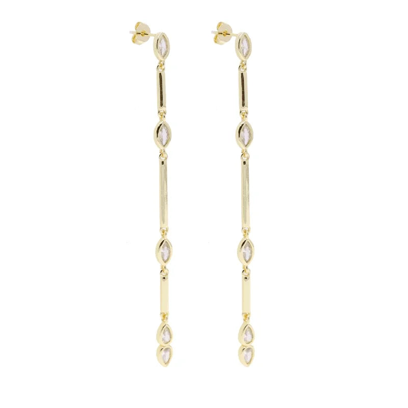 Geometric Bar Tear Drop Cubic Zirconia CZ Link Chain Long Y Lariat Sexy Women Fashion Necklace 2026 New Arrived