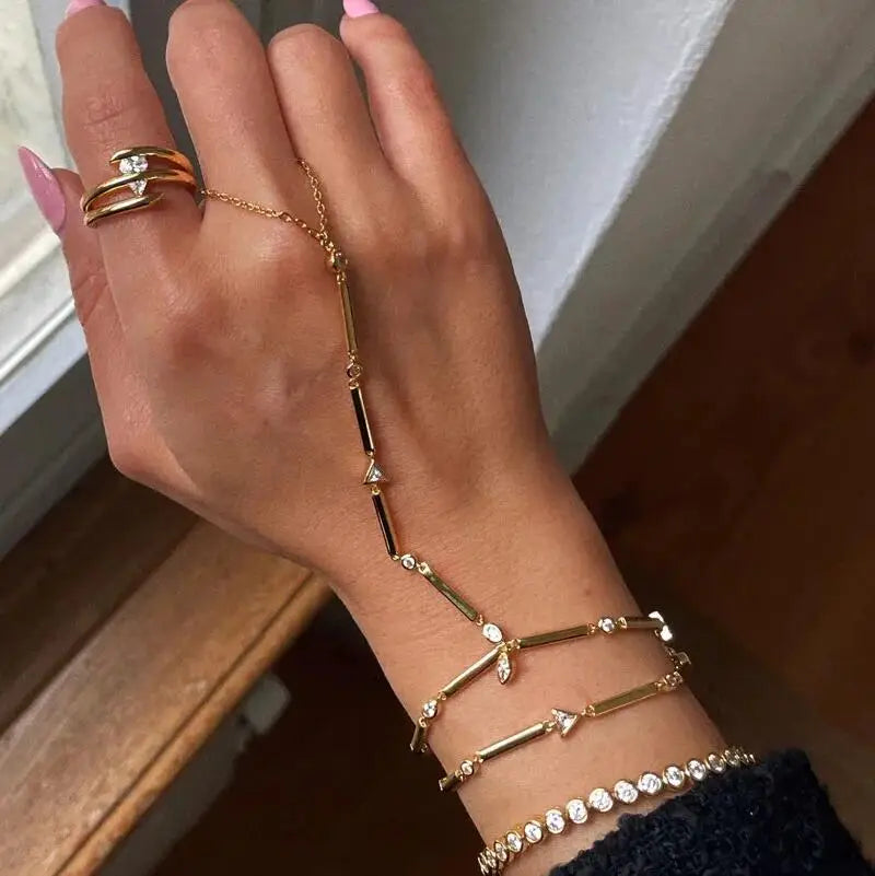 Geometric Bar Tear Drop Cubic Zirconia CZ Link Chain Long Y Lariat Sexy Women Fashion Necklace 2026 New Arrived