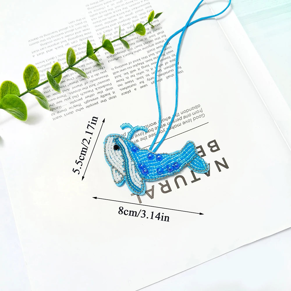 New Coconut Tree Applique Patch Crystal Starfish Sequin Handmade Beaded Clothing Sew On Patches Hanging Rope Keyring Bag Pendant