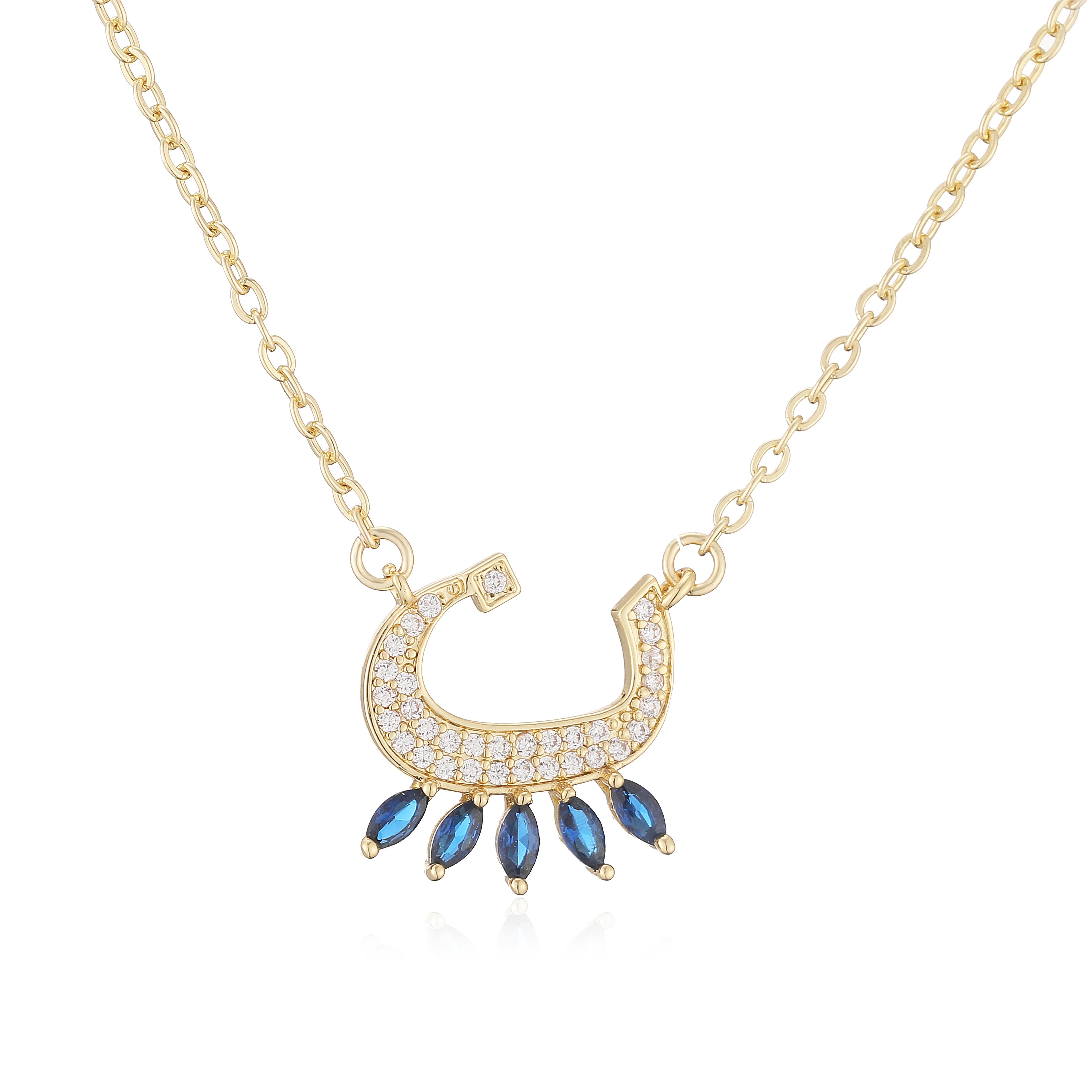 HECHENG,Sweet and Cute Dinosaur-Shaped Zirconia Arabian Letter Charm Pendant Necklace with Collarbone Chain Body Jewelry 1 Piece