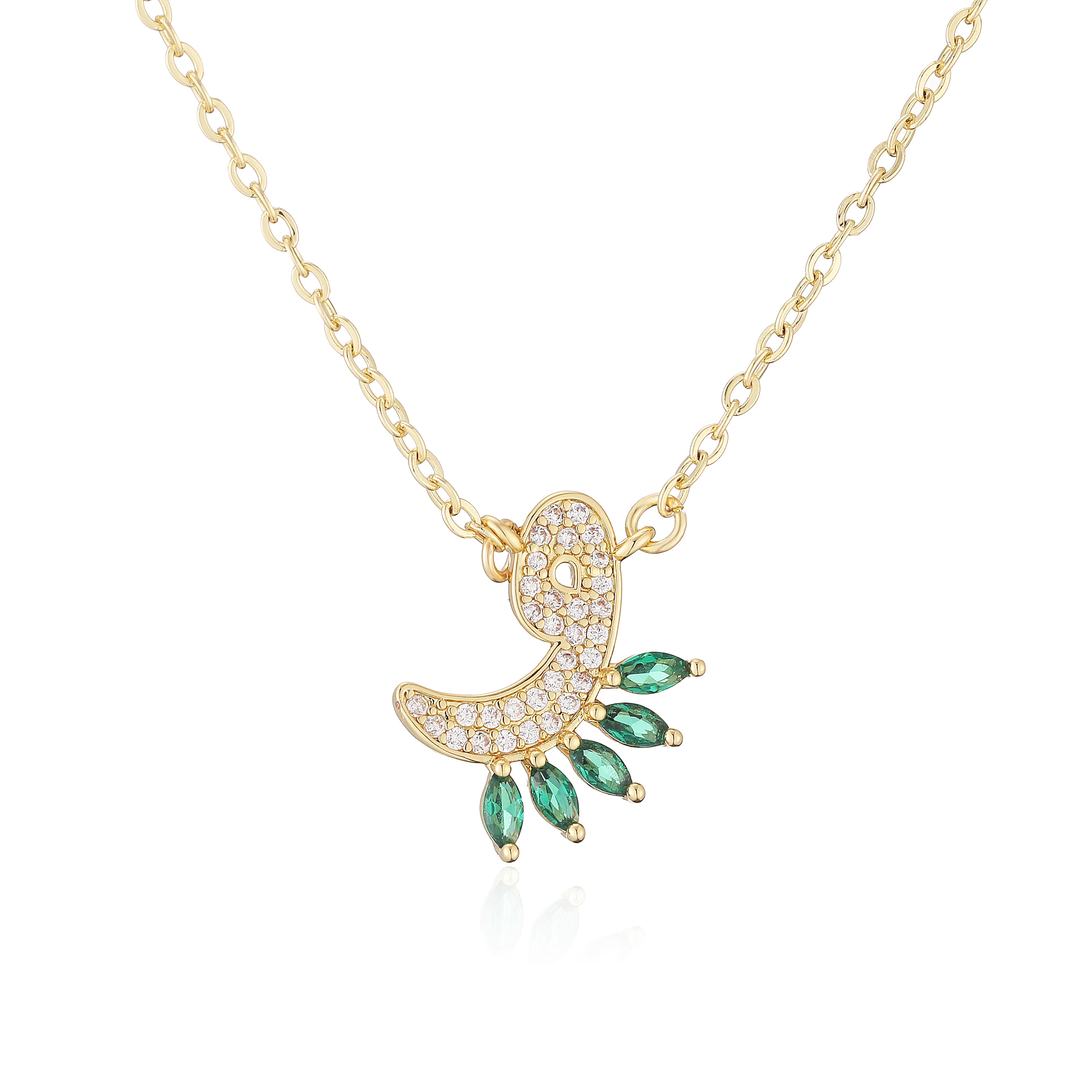 HECHENG,Sweet and Cute Dinosaur-Shaped Zirconia Arabian Letter Charm Pendant Necklace with Collarbone Chain Body Jewelry 1 Piece