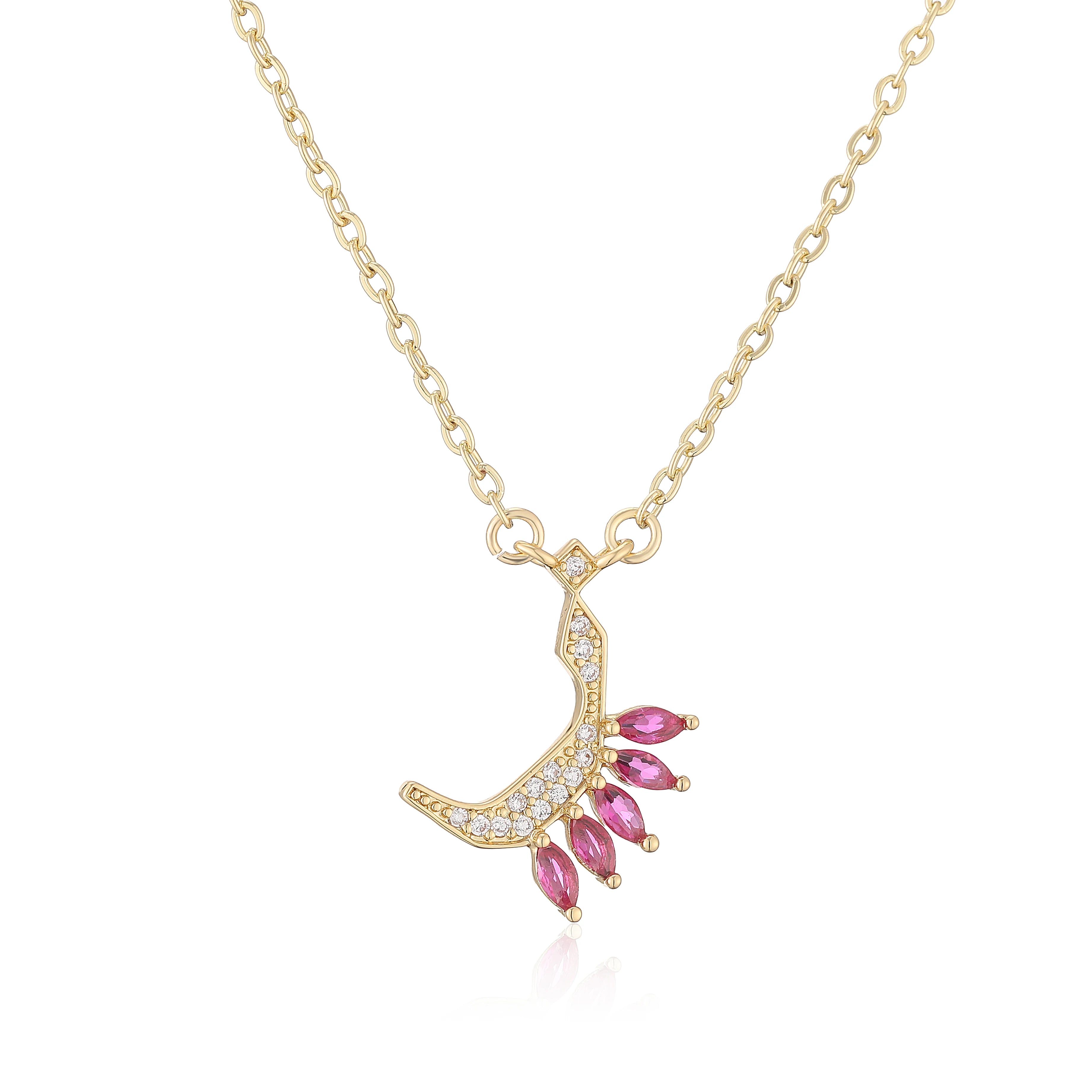 HECHENG,Sweet and Cute Dinosaur-Shaped Zirconia Arabian Letter Charm Pendant Necklace with Collarbone Chain Body Jewelry 1 Piece