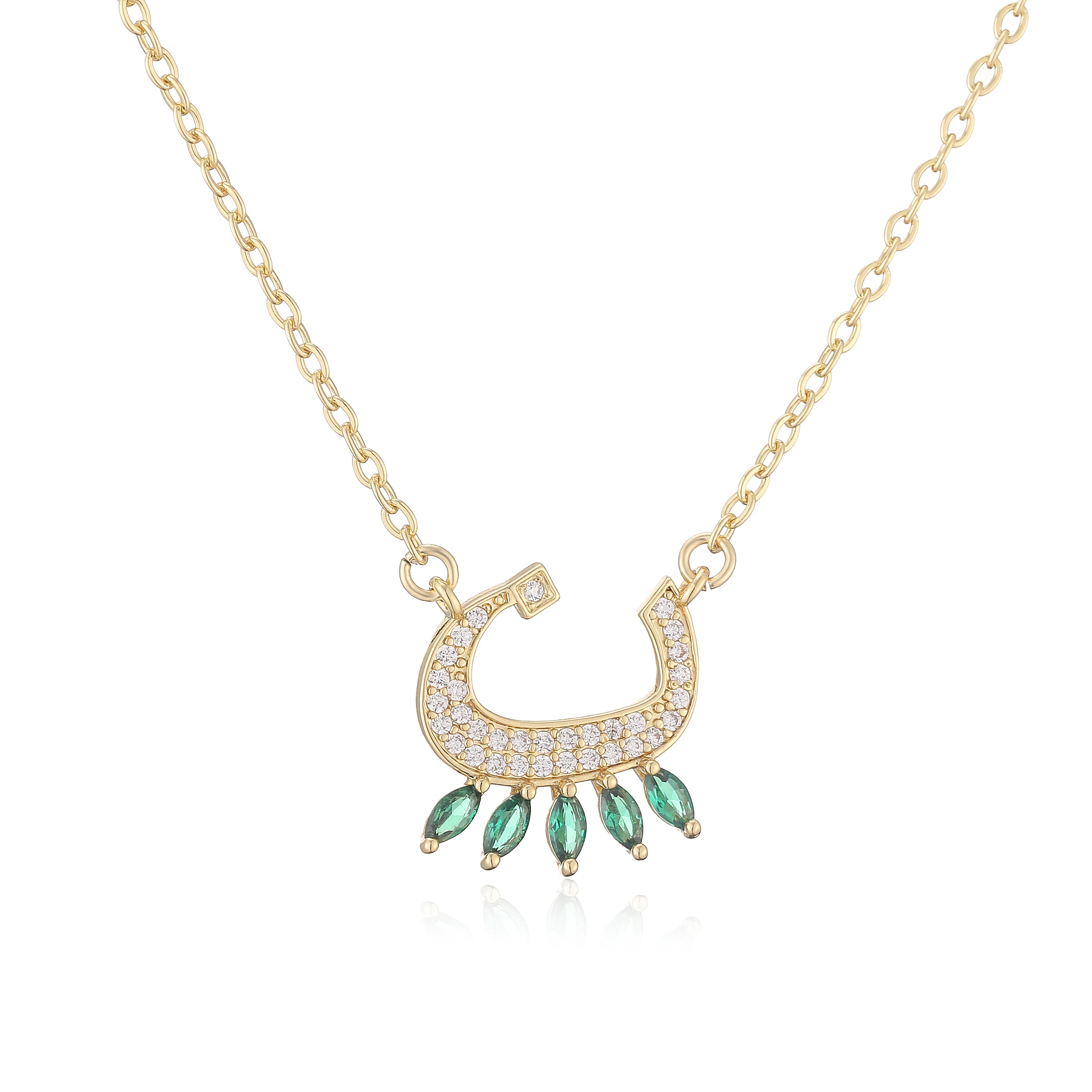HECHENG,Sweet and Cute Dinosaur-Shaped Zirconia Arabian Letter Charm Pendant Necklace with Collarbone Chain Body Jewelry 1 Piece